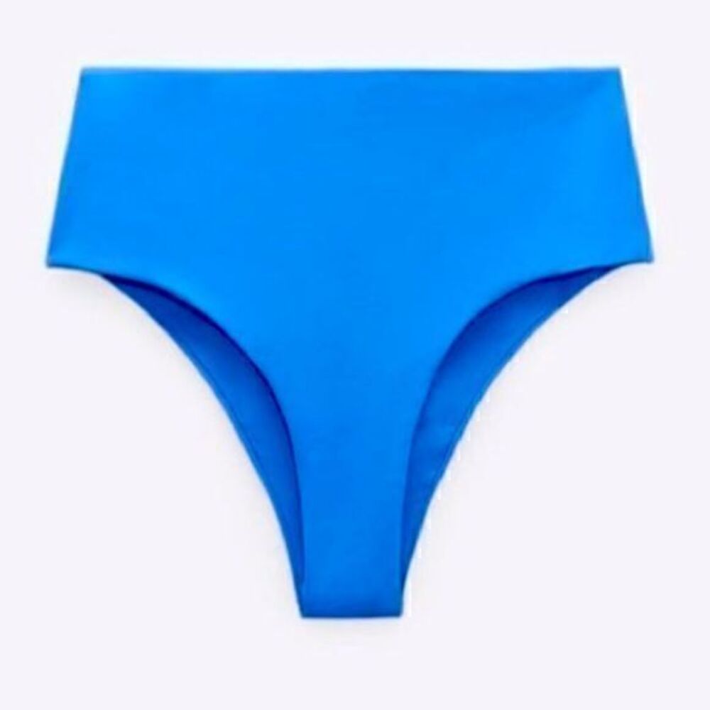ZARA Blue High Waist Bikini Bottoms